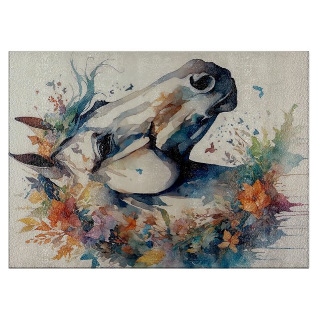 Planche À Découper Cheval Blanc Qui Regarde (Devant)