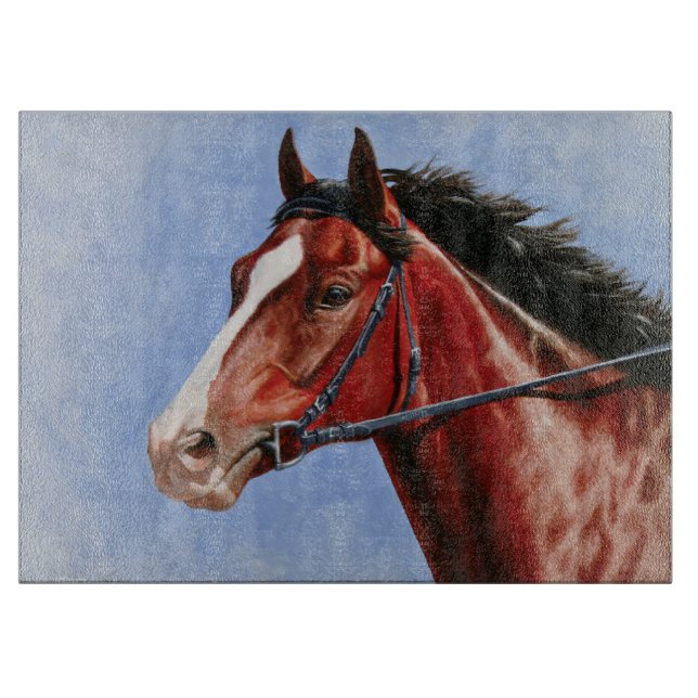 Planche À Découper Cheval de course de Baie Thoroughbred (Devant)