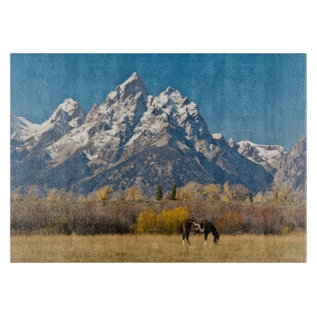 Planche À Découper Cheval et Grand Tetons, Moose Head Ranch (Devant)