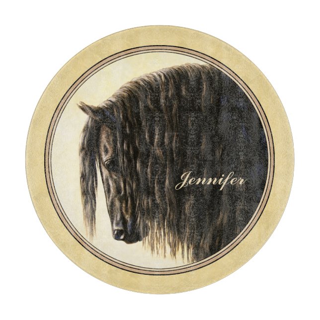 Planche À Découper Cheval friésien Jaune (Devant)