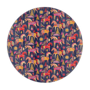 Planche À Découper Chevaux Scandinaves : Décoration Décorative Sans C