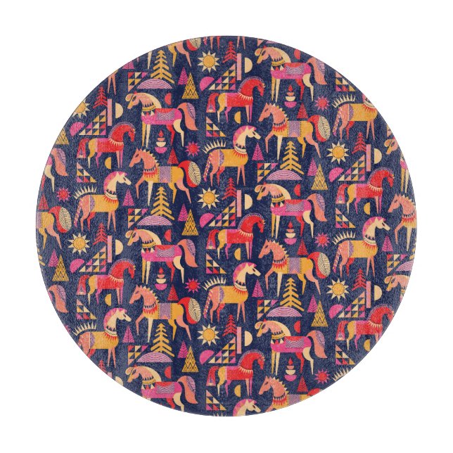 Planche À Découper Chevaux Scandinaves : Décoration Décorative Sans C (Devant)
