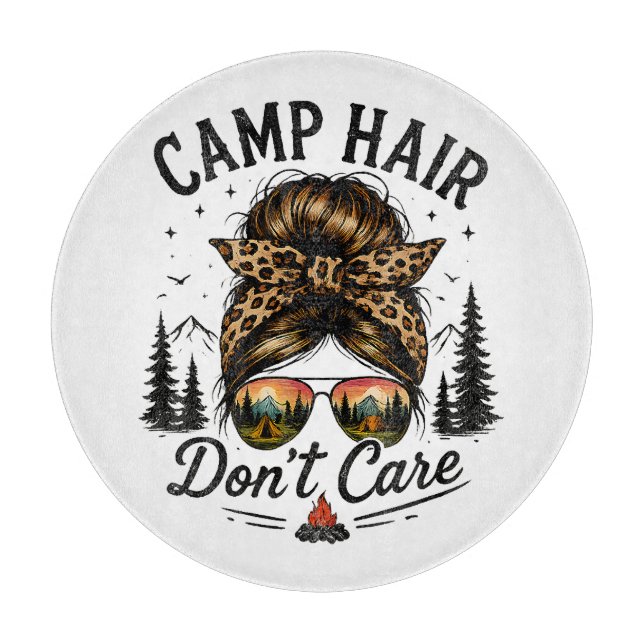 Planche À Découper Cheveux de camp, on s'en fiche, chignon désordonné (Devant)
