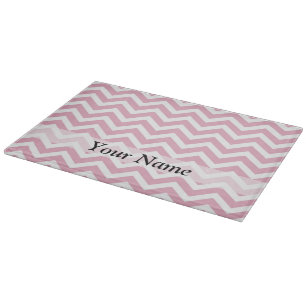 Planche À Découper chevron rose et blanc