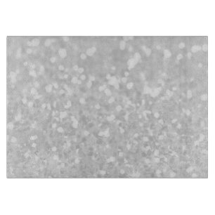 Planche À Découper chic élégant glamour Blanc Paillettes Faux