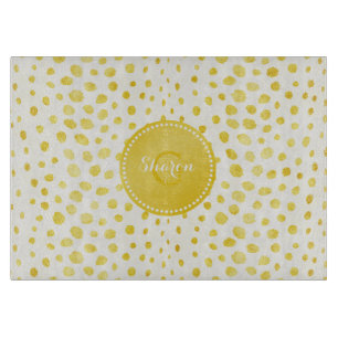 Planche À Découper Chic faux or brillant imprimé guépard monogramme
