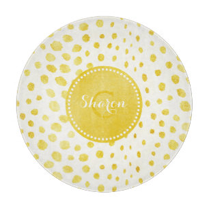Planche À Découper Chic faux or brillant imprimé guépard monogramme