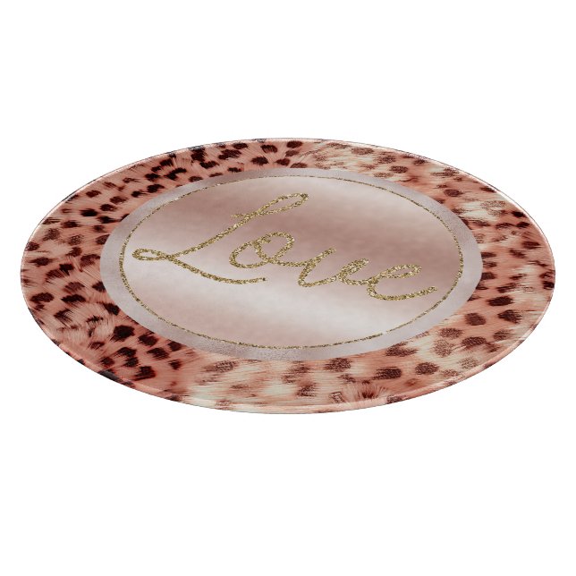 Planche À Découper Chic Joli Rose Gold Leopard (Coin)