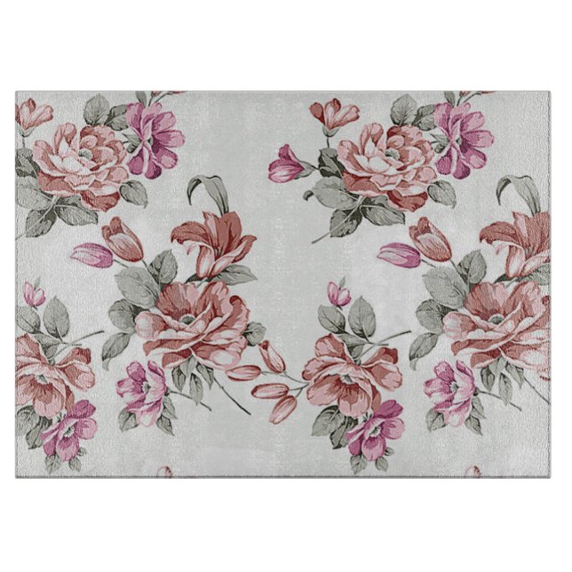 Planche À Découper Chic Rétro Fleurs Féminines Éculées (Devant)