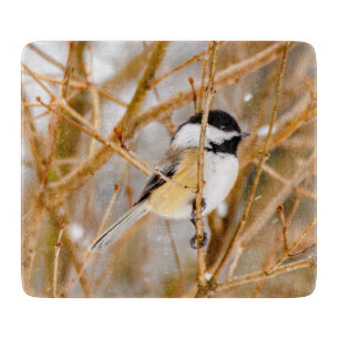 Planche À Découper Chickadee au plafond noir - Photo originale