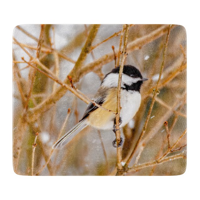 Planche À Découper Chickadee au plafond noir - Photo originale (Devant)