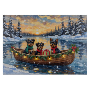 Planche À Découper Chien Affenpinscher Noël Bateau Fêtes