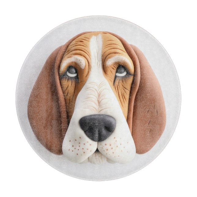 Planche À Découper Chien Basset Hound Inspiré de la 3D (Devant)