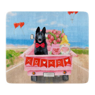 Planche À Découper Chien berger allemand Camion de la Saint-Valentin