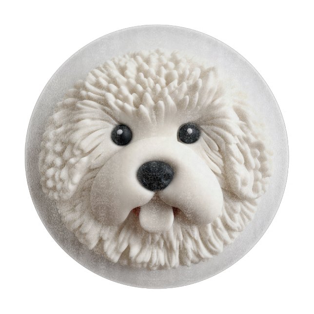 Planche À Découper Chien Bichon Frise Inspiré 3D (Devant)