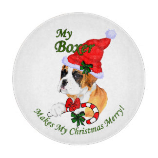 Planche À Découper Chien Boxer Noël