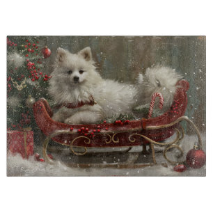 Planche À Découper Chien Esquimau Américain Noël Festif