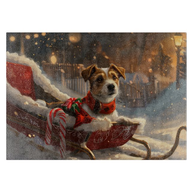 Planche À Découper Chien Jack Russell Noël Festif (Devant)