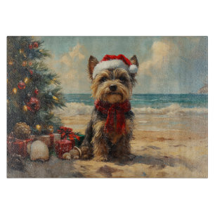 Planche À Découper Chien Terrier Écossais Noël Plage Vintage