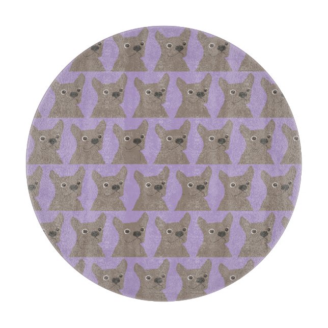 Planche À Découper Chien Violet Pâle (Devant)