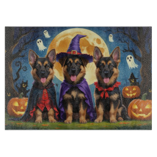 Planche À Découper Chiens bergers allemands Citrouille Halloween drôl