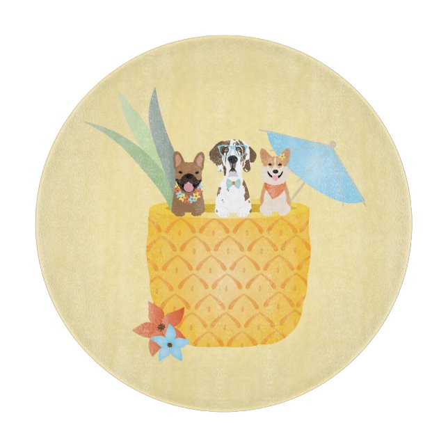 Planche À Découper Chiens d'ananas Pina Colada (Devant)