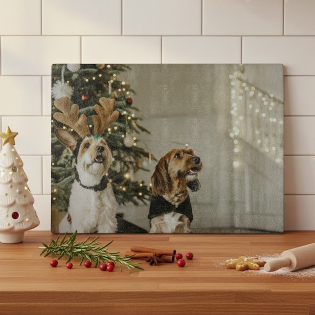 Planche à découper Chiens de Noël Cadeau de Fêtes (Créateur téléchargé)