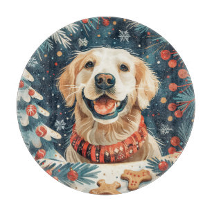 Planche À Découper Chiens de Noël Golden Retriever