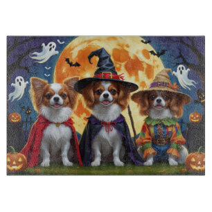 Planche À Découper Chiens de Papillon Citrouille Halloween Funny