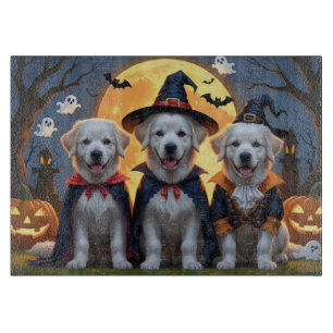 Planche À Découper Chiens des grandes Pyrénées Citrouille Halloween d