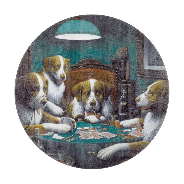 Planche À Découper Chiens jouant au poker Cassius Marcellus Coolidge  (Devant)