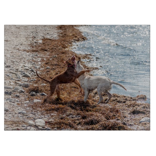 Planche À Découper Chiens sur la plage (Devant)