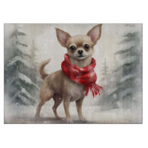 Planche À Découper Chihuahua Chien dans Noël de neige