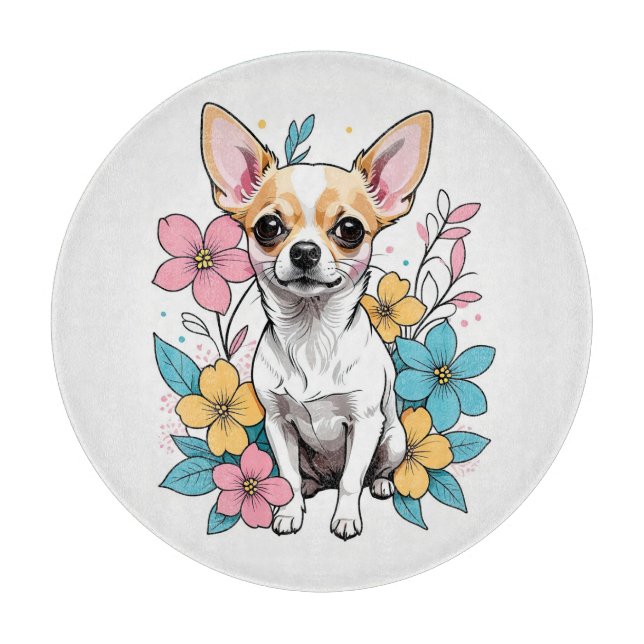 Planche À Découper Chihuahua du printemps (Devant)