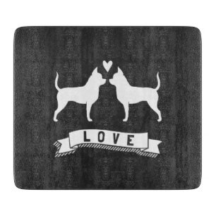 Planche À Découper Chihuahuas Amour - Silhouettes de chiens avec cœur