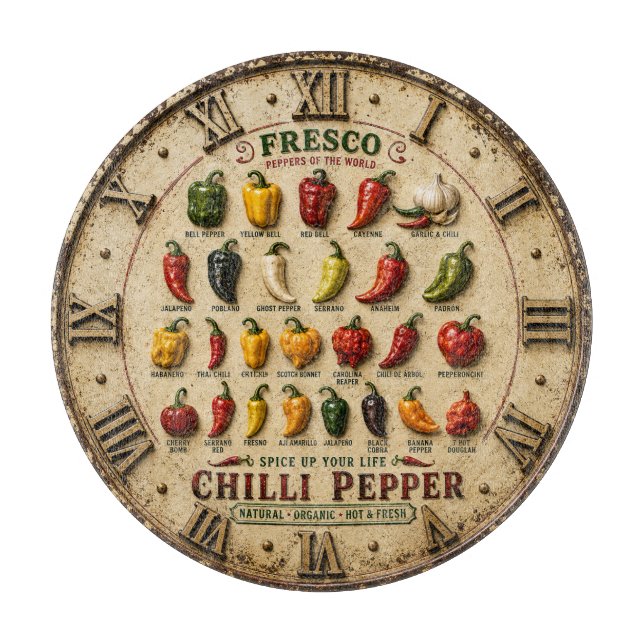 Planche À Découper Chili Pepper Kitchen Rustic Farmhouse Chef Gift (Devant)