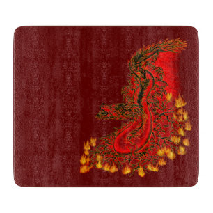 Planche À Découper Chine Dragon rouge et or design