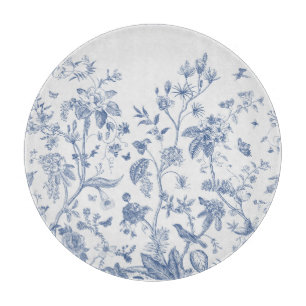 Planche À Découper Chinoiserie classique bleue et blanche