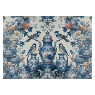 Planche À Découper Chinoiserie Vintage Birds & Vases Coupe Board