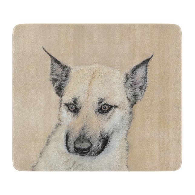 Planche À Découper Chinook (Oreilles Pointées) Peinture - Art Chien o (Devant)