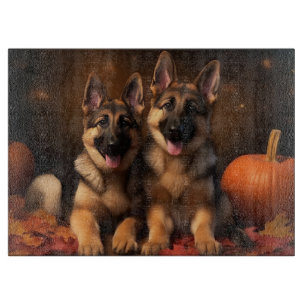 Planche À Découper Chiots Berger Allemand Délice d'Automne Citrouille