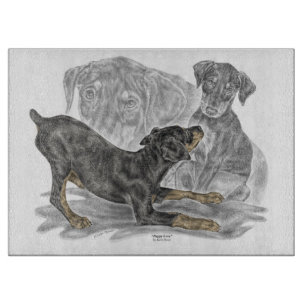 Planche À Découper Chiots Doberman Pinscher