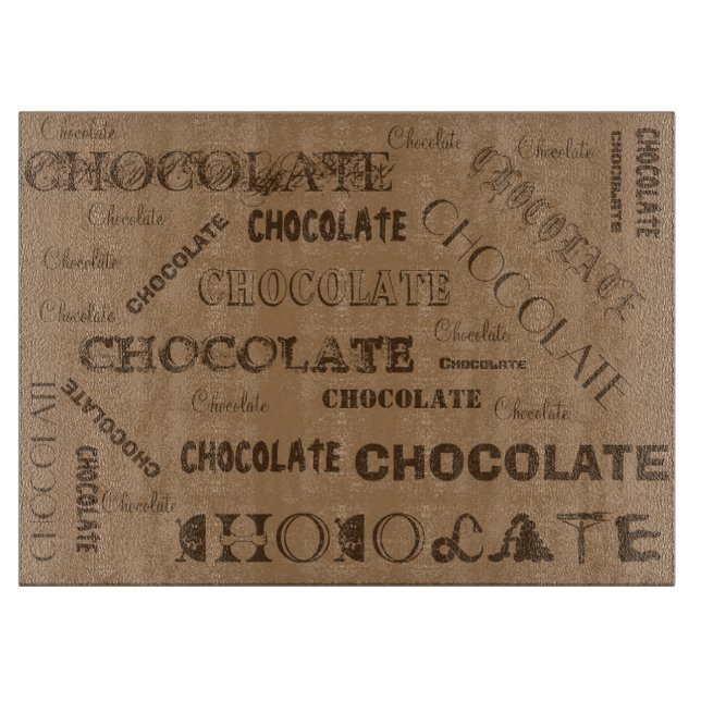 Planche À Découper Chocolat Designer Coupe en verre - Cadeaux (Devant)