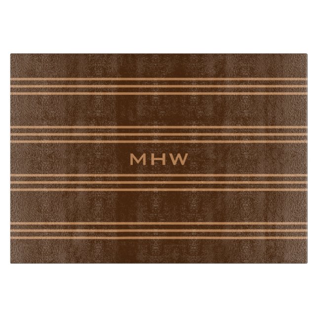 Planche À Découper Chocolat Grilles monogrammes personnalisées (Devant)