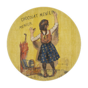 Planche À Découper Chocolat Menier Petite fille Mur écriture