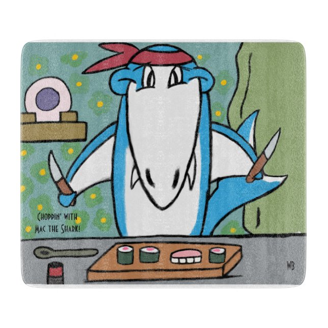 Planche À Découper Choppin' Avec Mac le requin (Devant)