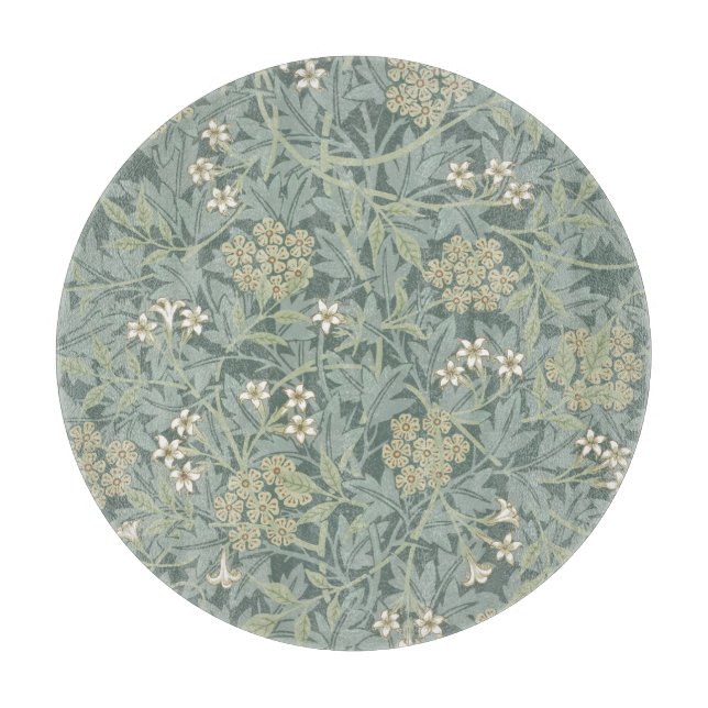 PLANCHE À DÉCOUPER CHOPPING EN VERRE : WILLIAM MORRIS : JASMINE (Devant)