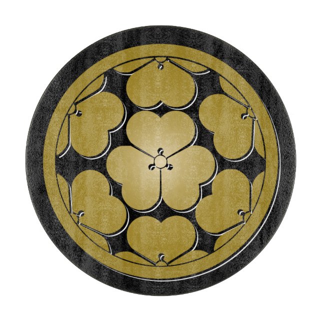 Planche À Découper Chosokabe Mon clan samouraï japonais (Devant)