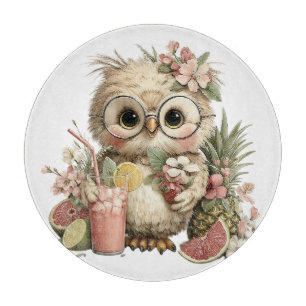 PLANCHE À DÉCOUPER CHOUETTE BÉBÉ À THÈME D'ÉTÉ ORIGINAL ET MIGNON