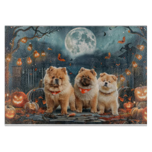 Planche À Découper Chow Chow Halloween Éffrayant